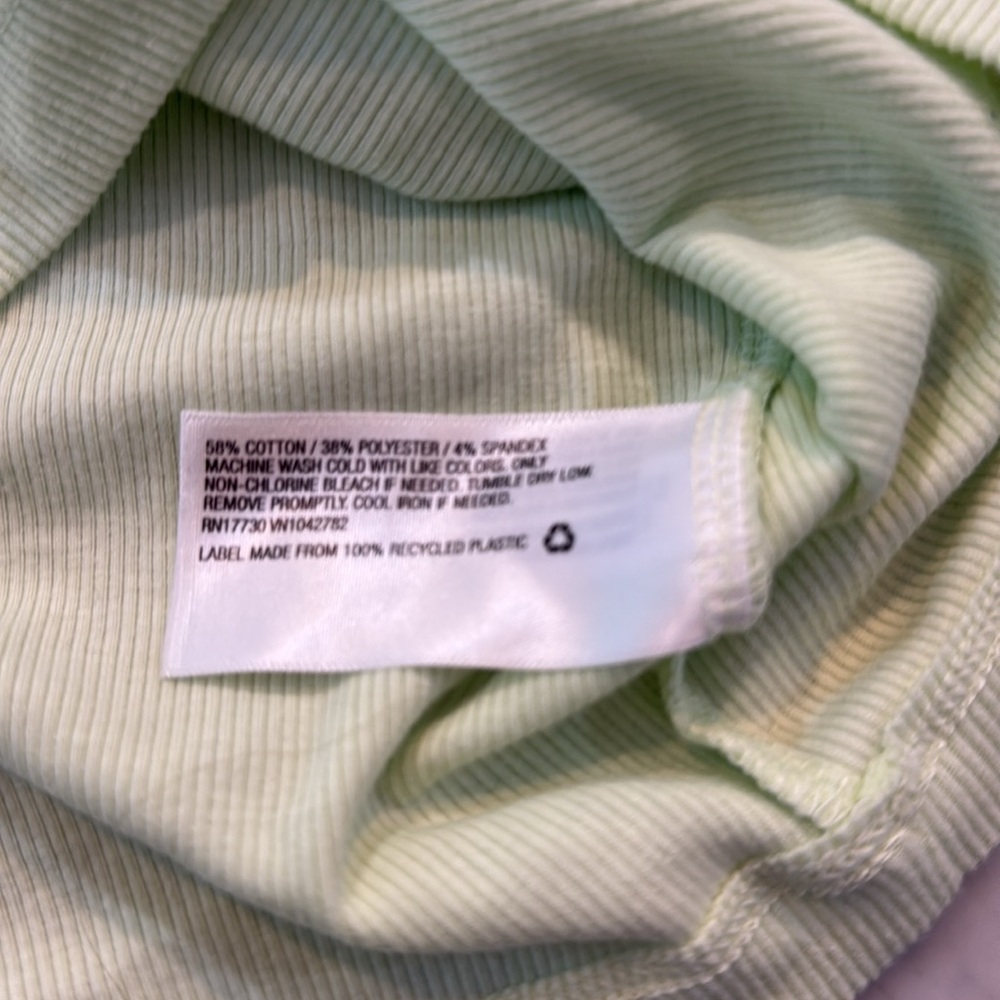 Like new. Colsie Mint Ribbed Tank Top - Picture 3 of 3